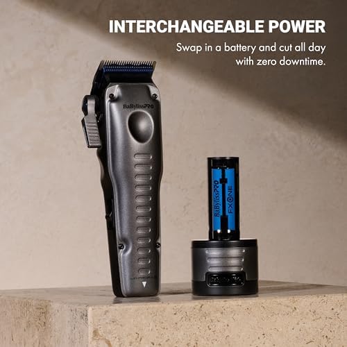 BaBylissPRO FXONE LO-PROFX Professional Cordless Clippers for Men with Interchangeable Battery