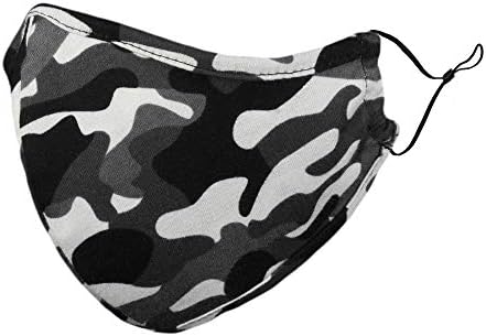 DALIX Kids Camouflage Cotton Face Mask Camo Reuseable Made in USA Black XXS