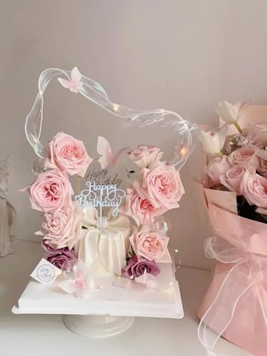 48Pcs Happy Birthday Cake Toppers 5.5inch Glitter Happy Birthday Cake Toppers Picks Dessert Topper for Birthday Party Decorations Party Anniversary Celebration Baby Shower Supplies (48, Silver)