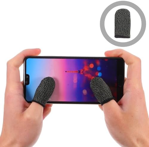 Veemoon 10 pcs Finger Sleeve for Gaming Mobile Game Controller Finger Thumb Sleeve Anti Sweat Breathable Seamless Touchscreen Finger Cover for Phone Game