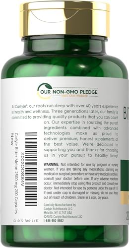 Carlyle Bitter Melon Capsules | 200 Count | Non-GMO & Gluten Free Extract | Complex Supplement
