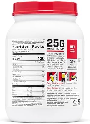 GNC Pro Performance 100% Whey Protein Powder, Fast Absorbing Protein, Muscle Strength and Recovery, Banana Cream, 25 Servings