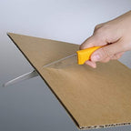 ALLEX Cardboard Cutter Tool Heavy Duty 5" – Japanese Stainless Steel Blade – Serrated Utility Knife for Cardboard, Styrofoam, Foam, Insulation – Made in Japan – Yellow
