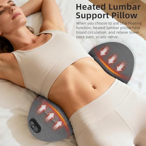 3 in 1 Lower Back Massager - Smooth Triple Fusion Back Massager with Heat,Vibration Massager & Airbag Traction Spine Massager for Lower Back Pain Relief,Deep Tissue Relaxation FSA Eligible HSA