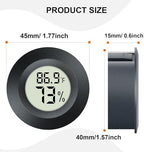 JEDEW 2 Pack Hygrometer Thermometer Digital Humidity Meter Indoor/Outdoor Humidity Monitor Reptile Thermo-Hygrometer for Greenhouse Humidors Terrarium Jars, Fahrenheit (℉) /Celsius(℃) (2)
