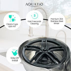 2 in1 Glass Rinser for Kitchen Sink - Stainless Steel Cup Cleaner - Counter Top Bottle Washer - Kitchen Sink Accessories - Attachements - Sink Sprayer (Nickel)