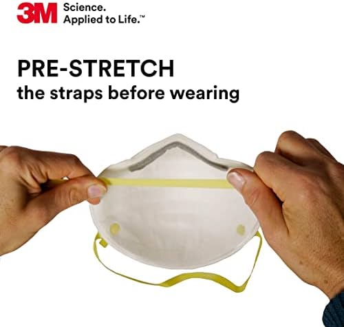 3M 8210 Particulate Respirator, N95, Pack of 20 Disposable Respirator, NIOSH APPROVED, Two-Strap Cup Style Design, Lightweight with Cushioning Nose Foam