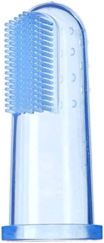 Brilliant Baby Finger Toothbrush - Silicone Gum Massager and Teether Brush for Infant-Toddler, 3 Months Old and Up, Blue/Clear, 2 Count