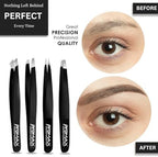 Promax Care Tweezers Set - Professional Stainless Steel Tweezers for Women Facial Hair, Lash Tweezers, Beauty Tools Accessories, Great Precision for Splinter and Ingrown Hair Removal