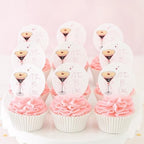 56 Pcs A Tini Bit Older Drink Toppers, Edible Cocktail Toppers, Rice Paper Cupcake Topper, Cake Topper for Birthday Party Decor (A Tini Bit Older Pink Bow)