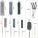 ZZ LAZYCOTTAGE 10 PCS Microfiber Feather Duster Kit, Dusters for Cleaning with Extension Pole, Retractable Bendable, Gap Dust Brush Blind Duster, for Cleaning Ceiling Fan, High Ceilings, Cars