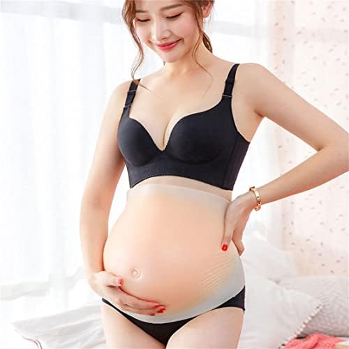 Silicone Realistic Artificial Fake Belly Simulation Fake Pregnant Belly,Real Feel Soft Silicone False Tummy Bump,AntiShake Fake Belly Props for Actor Performance Photography,8-10monthstwins