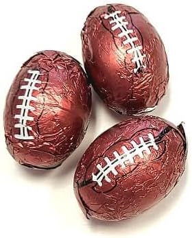 Premium Milk Chocolate Footballs - Party Favor Candy - Football Coach Gift - Individually Foil Wrapped (2 Pound)