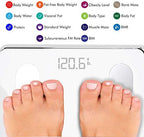 KONQUEST Smart Scale for Body Weight, Digital Bathroom Scale BMI Weighing Bluetooth Body Fat Scale, Body Composition Monitor Health Analyzer with Smartphone App, 400 lbs - White