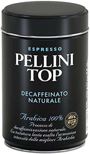 Pellini Top 100% Arabica Decaffeinated Ground Coffee Tin 250 g