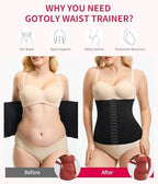 Gotoly Waist Trainer for Women Corset Shapewear Tummy Control Faja Body Shaper Waist Cincher Slim Postpartum Belly Band