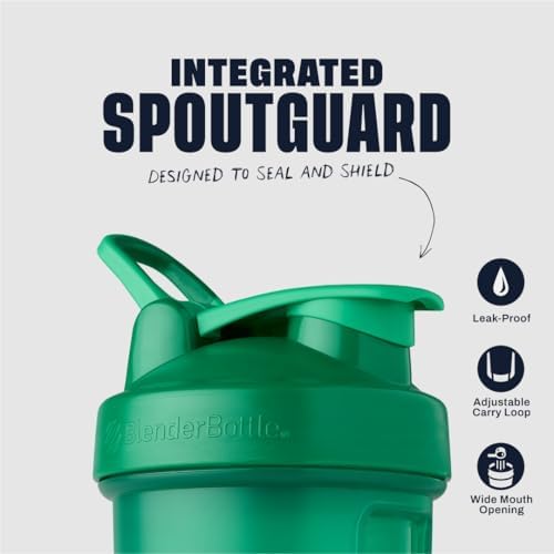 BlenderBottle Classic V2 Shaker Bottle Perfect for Protein Shakes and Pre Workout, 20-Ounce, Emerald Green