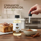 Dolce Flav Natural Cinnamon Extract – 2 Ounce Oil-Soluble Kosher, Sugar-Free, Concentrated Spice Flavor for Candy, Chocolates & Desserts, Includes Measured Dropper