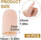 10pcs Gel Finger Cots, Soft Flexible Finger Cap Covers, Thumb Support Protector for Hands Cracking, Eczema Skin, Trigger Finger Arthritis Pain Relief