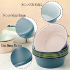 8 Pieces Round Plastic Wash Basin, 5 Quart Portable Laundry Hand Wash Dish Pan, Stackable Space Saving Camping Washing Tub for Kitchen Sink, Washing Storage Cleaning Supplies