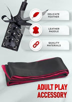 Feather Tickler Satin Blindfold Mask Perfect for Cosplay Role Play Adult French Crop Feather Toy Kit
