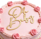 Acrylic Gold Oh Baby Cake Topper, Baby Welcome Party Cake Decoration Acrylic Cake Decoration for Baby Shower Gender Reveal Birthday Party Supplies