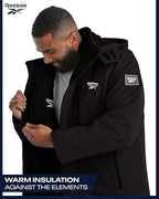 Reebok Mens Winter Coats - 3 in 1 System Hooded Softshell Windbreaker Jacket and Quilted Puffer Insulated Mens Ski Jacket