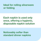 Tork LinStyle Disposable Linen-Feel Dinner Napkin White, Flat Pack, 16" x 15", 1 x 1000 Napkins, 716002