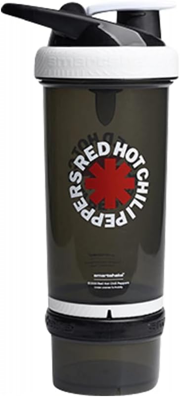 Smartshake Revive Red Hot Chili Peppers Protein Shaker Bottle With Storage – 750ml Protein Shake Bottles Red Hot Chili Peppers Merchandise Gift Shaker Cup, Guitar Gifts for Men, Rock Band Collection