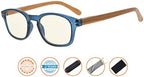 Bamboo-look Arms Blue Light Filter UV Protection Computer Reading Glasses Women