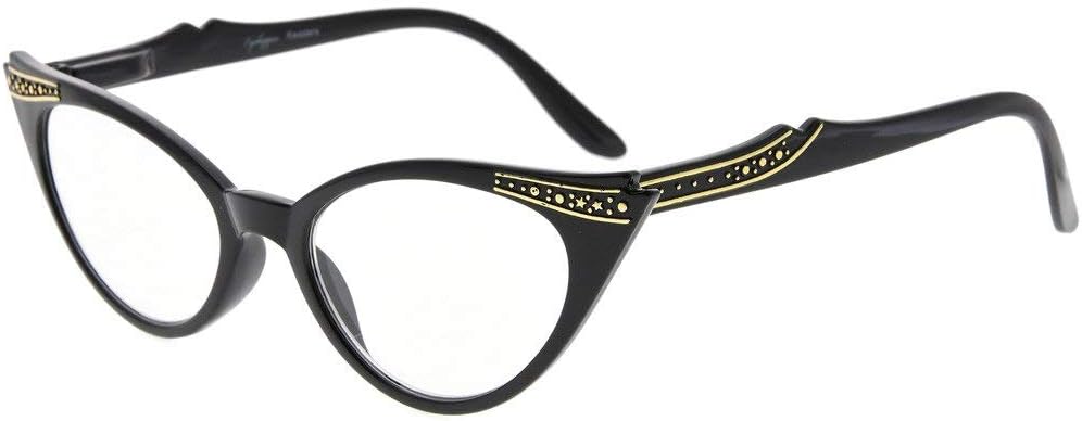Eyekepper Cateyes Womens Reading Glasses (Black, +0.50)