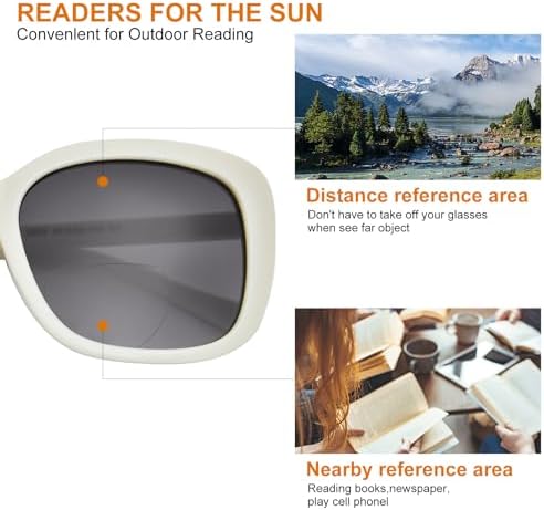 FONHCOO Bifocal Sunglasses for Women -Reading Sunglasses with UV400 Protection, Stylish Bifocal Sun Reader for Outdoor