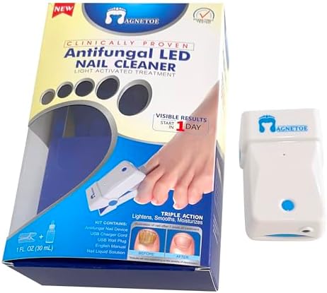 Nail Fungus Light Device for Toenails, Highly Effective Blue Light to Defeat Onychomycosis, Revolutionary Nail Fungus Solution Easy to Use at Home, Elderly White-BOR-B