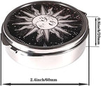 2pcs Pill Box,3 Compartment Small Pill Case for Pocket & Purse, Cute Travel Metal Pill Organizer,Portable Pill Container and Medicine Vitamin Organizer