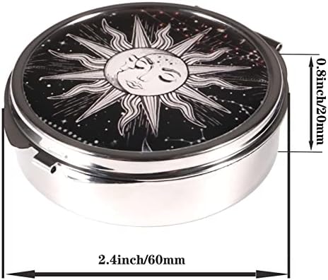 2pcs Pill Box,3 Compartment Small Pill Case for Pocket & Purse, Cute Travel Metal Pill Organizer,Portable Pill Container and Medicine Vitamin Organizer
