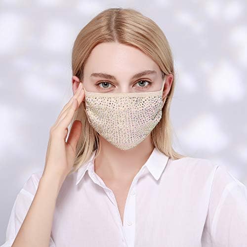 Natalie Mills Designer Crystal Face mask! Machine Washable, Adjustable Ear Strap, Open Pocket, FREE Filter