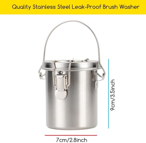 MEEDEN Portable Paint Brush Washer: Stainless Steel Artist Brush Cleaner for Oil & Acrylic Painting - Small