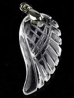 Handmade gemstone crystal angel wing pendant necklace reiki chakra healing for women
