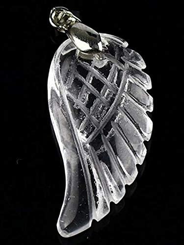 Handmade gemstone crystal angel wing pendant necklace reiki chakra healing for women