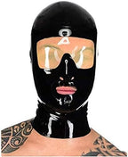 Sexy Latex Head Cover Hood Mask for Unisex Unique Cosplay Party,Black,XX-Large