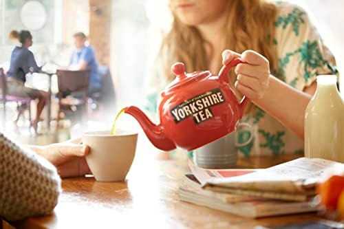 Yorkshire Tea, Red, Black Tea, String and Tagged Bags, 100 Count (Pack of 1), Refreshing, Satisfying, and Strong, Classic British Breakfast Blend, Caffeinated, Enjoy Hot or Iced, 100 Teabags