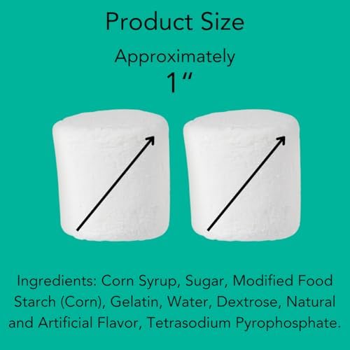 Candy With A Twist - Individually Wrapped Marshmallows - 1 inch (2 per package) x 24 Packages = 48 Total Marshmallows - Perfect for DIY S'mores, Wedding Party Favors, & Hot Chocolate - Round