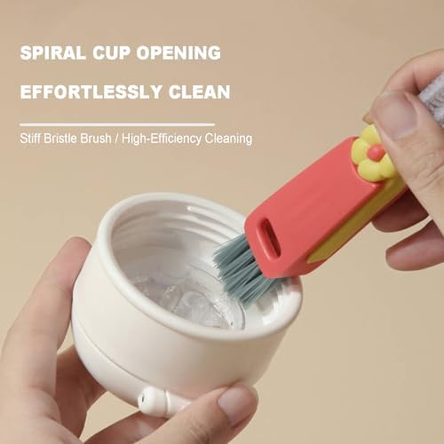3 in 1 Cup Lid Gap Cleaning Brush Set Multifunctional Cup Lid Gap Cleaner Portable Bottle Cleaning Tools for Sippy Cup Tubes Teapot Spout Coffee Cup