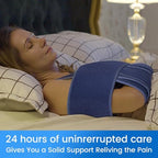 Velpeau Arm Sling for Sleep, Shoulder Immobilizer for Women & Men - Very Soft Sling for Rotator Cuff Tear, Fractured, Dislocation, Broken, Postoperative, Fits Left & Right (Blue, L: Bust 39.5-51.3″)