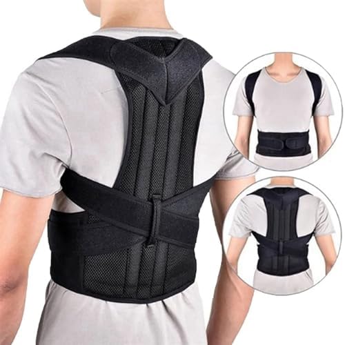 S-2XL Plus Size Posture Corrector for Men and Women Back Posture Brace Back Lumbar Clavicle Support Adjustable Posture Trainer Stop Slouching and Hunching (Black M)