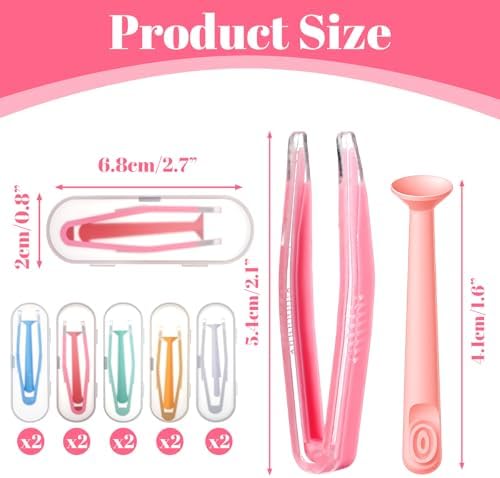 10Pcs Contact Lens Remover, Portable Contact Lenses Applicator Tool, Contacts Remover Tool with Contacts Tweezers Suction Stick Storage Case (5 Colors)