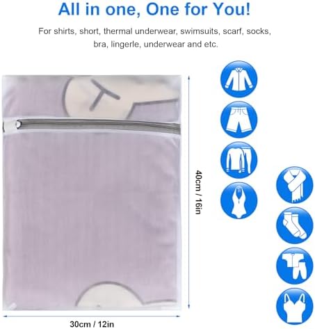 6 Pcs Laundry Bag, 12“x16”Mesh Laundry Bags for Delicates, Garment Gag for Washing Machine, for Daily Organization Travel Packing Wvzedm