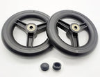 Rollator walker replacement 6 inch rear wheel,Rollator rear Wheel Assembly,6 inch solid wheel, 6" 3 rib Caster Wheel,rollator walker accessories,Universal parts,MDS86825SLRW,Set of 2,Black.