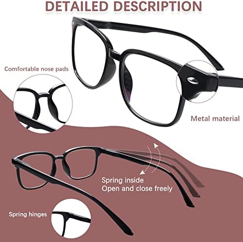 Progressive Multifocal Anti Blue Light Reading Glasses for Women and Men Fashion Eyeglasses Frame