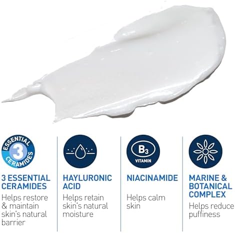 CeraVe Eye Repair Cream, Under Eye Cream For Puffiness And Bags Under Eyes, Hyaluronic Acid + Niacinamide + Marine Botanical Complex, Oil Free & Opthalmologist Tested